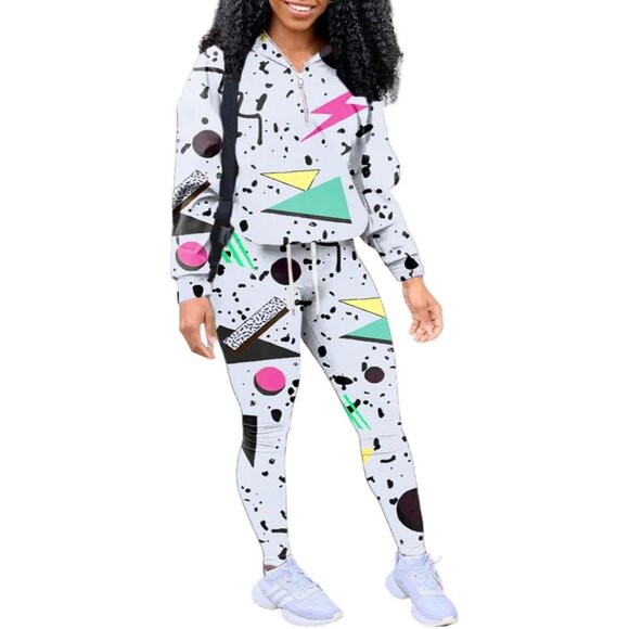 Other - Women's Polyester Spandex Two Piece Tracksuit Zipper Jacket Pockets Small